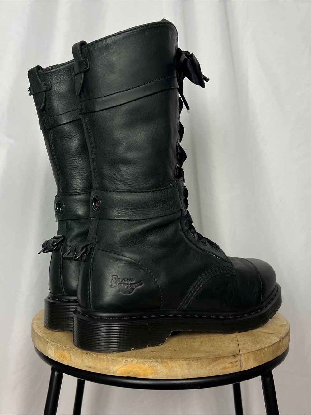 RARE Dr. Martens Triumph 1914 Dark Green Floral Fold Over Boots - Picture 3 of 9